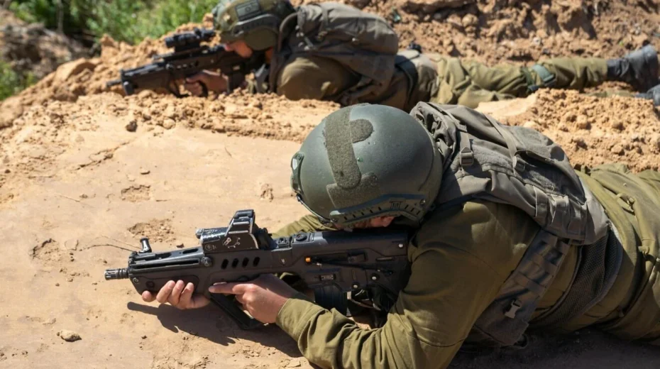 Israeli soldiers seen during recent operational activity in the Gaza Strip in an image published on April 13, 2025. Credit: IDF.