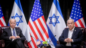 Biden enjoyed a brief moment of popularity in Israel at the start of the Gaza war, which he hoped to use to overthrow Netanyahu, a former adviser says. Photo Miriam Alster/Flash90