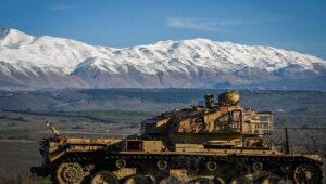 A view of the Israeli and Syrian Hermon mountain range, along the Golan Heights, on Feb. 8, 2024. Photo by Michael Giladi/Flash90.