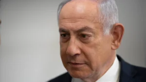 Israeli Prime Minister Benjamin Netanyahu in a Tel Aviv district court room, March 17, 2025. Credit: Tomer Appelbaum/Pool.
