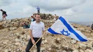 Samaria Regional Council head Yossi Dagan during a march to the biblical site of Joshua's Altar on Mount Ebal in Samaria, Oct. 2, 2023. Photo by Elihay Menachem/Samaria Regional Council.