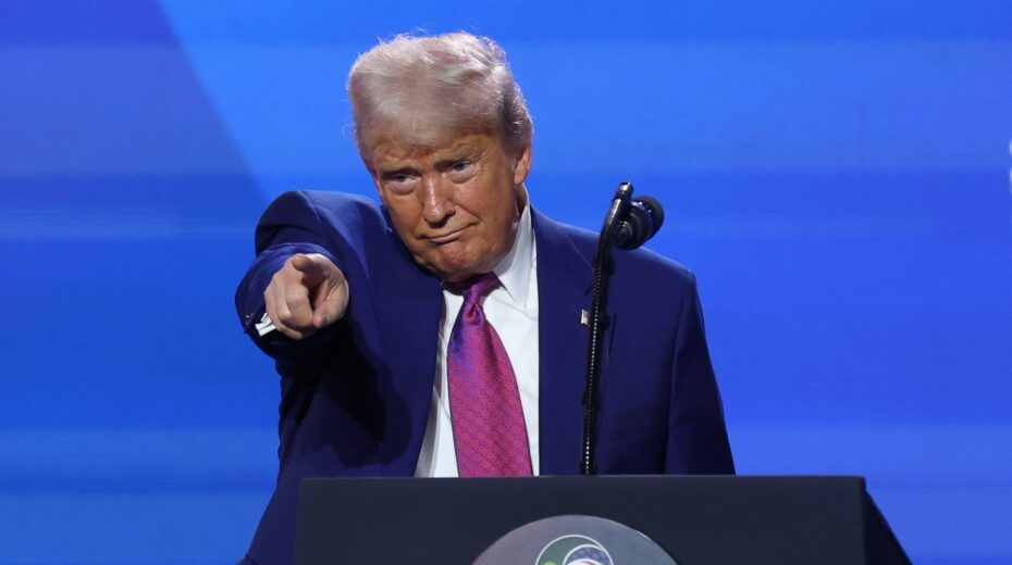 US President Donald Trump delivers his keynote speech at the Saudi-American Investment Forum in Riyadh, Saudi Arabia, on May 13, 2025. Photo: EPA-EFE/Ali Haider