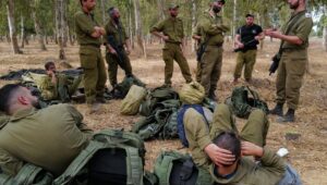 Israeli reservists conduct light arms training before heading to the battlefields of Gaza. Photo by Michael Giladi/Flash90
