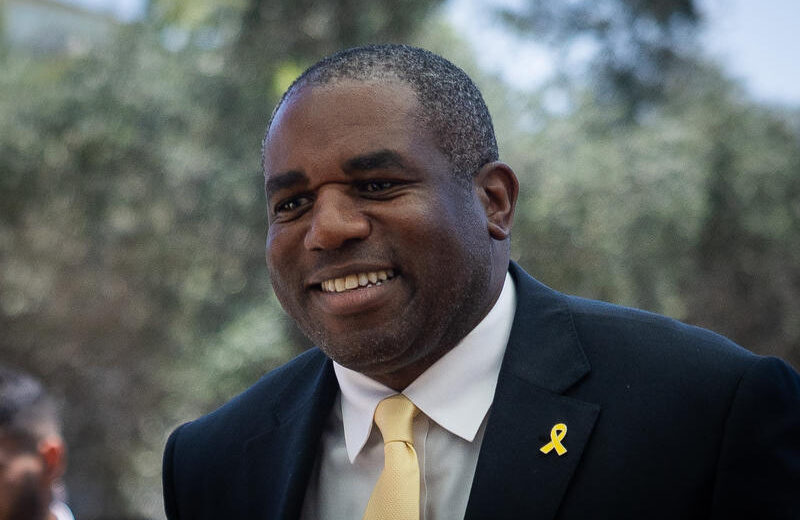 UK Foreign Secretary David Lammy at the Ministry of Foreign Affairs in Jerusalem, August 16, 2024. Photo by Yonatan Sindel/Flash90