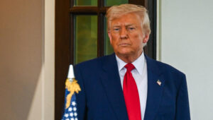 US President Donald Trump seen with Israeli Prime Minister Benjamin Netanyahu after a meeting at the White House in Washington D.C., April 7, 2025. Photo by Liri Agami/Flash90