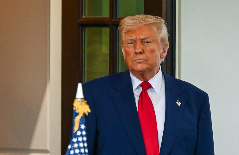 US President Donald Trump seen with Israeli Prime Minister Benjamin Netanyahu after a meeting at the White House in Washington D.C., April 7, 2025. Photo by Liri Agami/Flash90