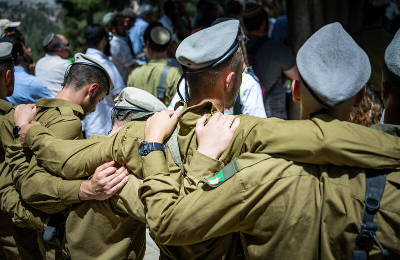 Family and friends of Israeli soldier Sergeant Yosef Yehuda Chirak attend his funeral at the Mount Herzl Military Cemetery in Jerusalem on May 20, 2025. He was killed in combat in the Gaza Strip. Photo by Chaim Goldberg/Flash90