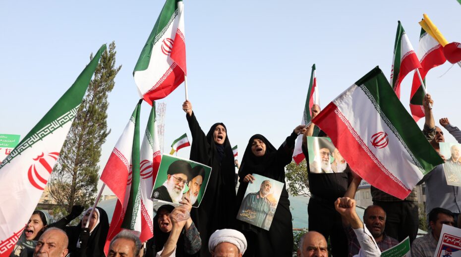 Victory celebration in Tehran. Photo: EPA/ABEDIN TAHERKENAREH