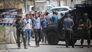 Illustration. Young Jewish settlers demonstrate against Palestinian attacks in the biblical heartland. Photo by Nasser Ishtayeh/Flash90