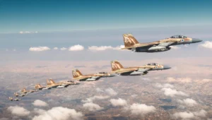 F-15I fighter jets fly toward Iran during “Operation Rising Lion” in June 2025. Credit: IDF.