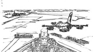 A sketch of Israeli Air Force fighters’ approach to the Osirak nuclear facility in Iraq, from an Israeli intelligence file, released on June 22, 2021. Credit: Israel’s Ministry of Defense.