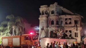 An Iranian missile strikes a residential building in Tamra, located near Haifa in northern Israel, June 15, 2025. Credit: Israel Fire and Rescue Service.