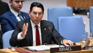 Danny Danon, Israeli ambassador to the United Nations, addresses the Security Council meeting on the situation in the Middle East, including the Palestinian question, Nov. 20, 2024. Credit: Evan Schneider/UN Photo.