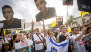 There is great joy over the release of hostage Edan Alexander on May 12. Photo: Chaim Goldberg/Flash90