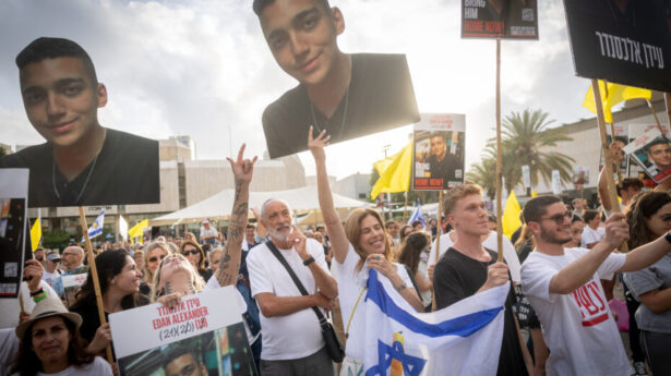 There is great joy over the release of hostage Edan Alexander on May 12. Photo: Chaim Goldberg/Flash90