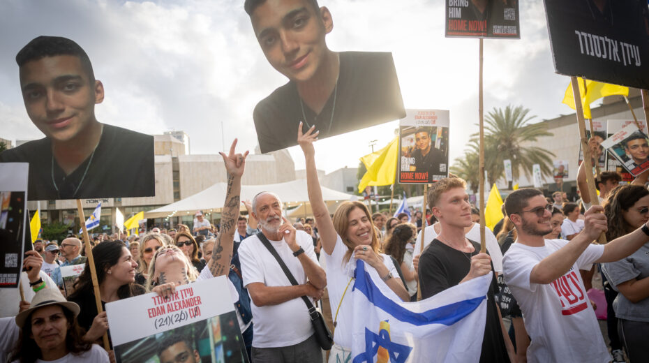 There is great joy over the release of hostage Edan Alexander on May 12. Photo: Chaim Goldberg/Flash90