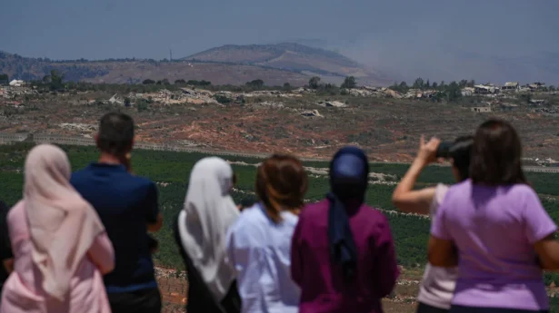 Smoke rises from Israeli airstrikes in southern Lebanon, as it seen from the Israeli side of the border, June 27, 2025. Photo by Ayal Margolin/Flash90.