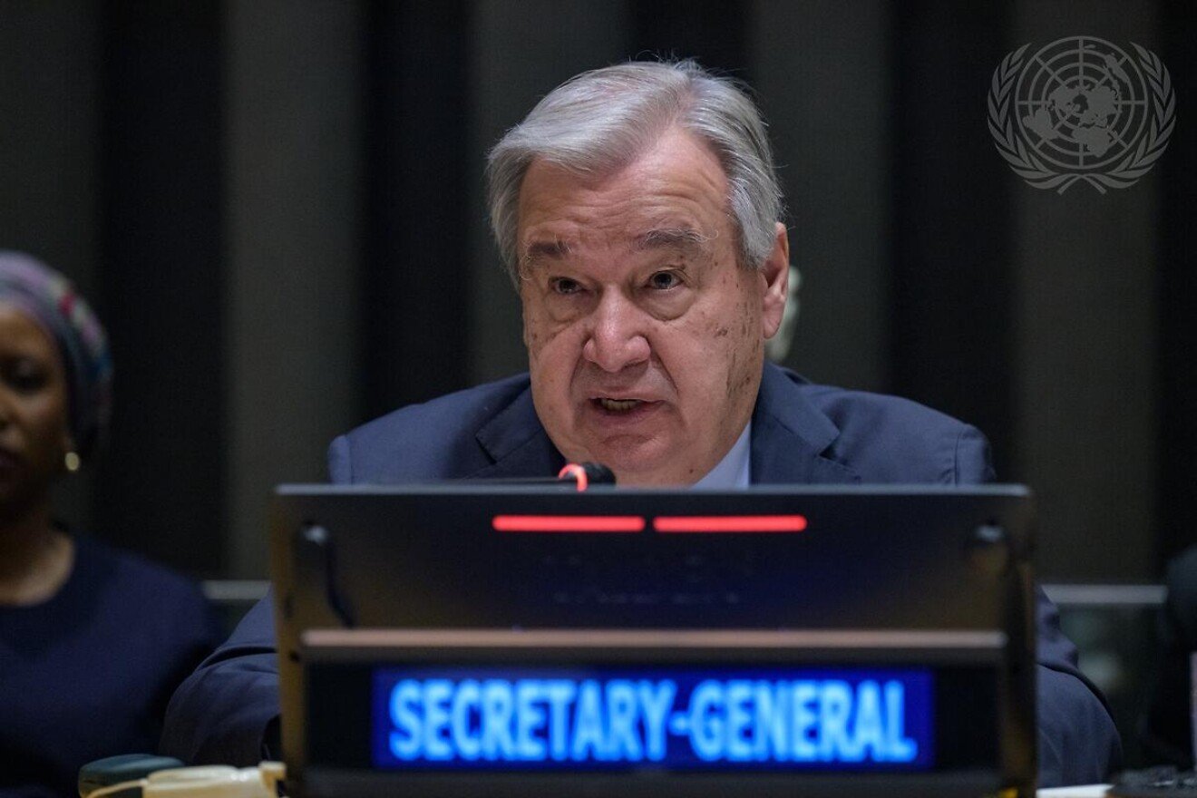 António Guterres, secretary-general of the United Nations, addresses the wrap-up session and ministerial meeting titled “Delivering on Peace: Consolidating Outcomes and Charting the Path Forward” during a conference on the “Peaceful Settlement of the Question of Palestine and the Implementation of the Two-State Solution,” July 28, 2025. Credit: Loey Felipe/U.N. Photo.