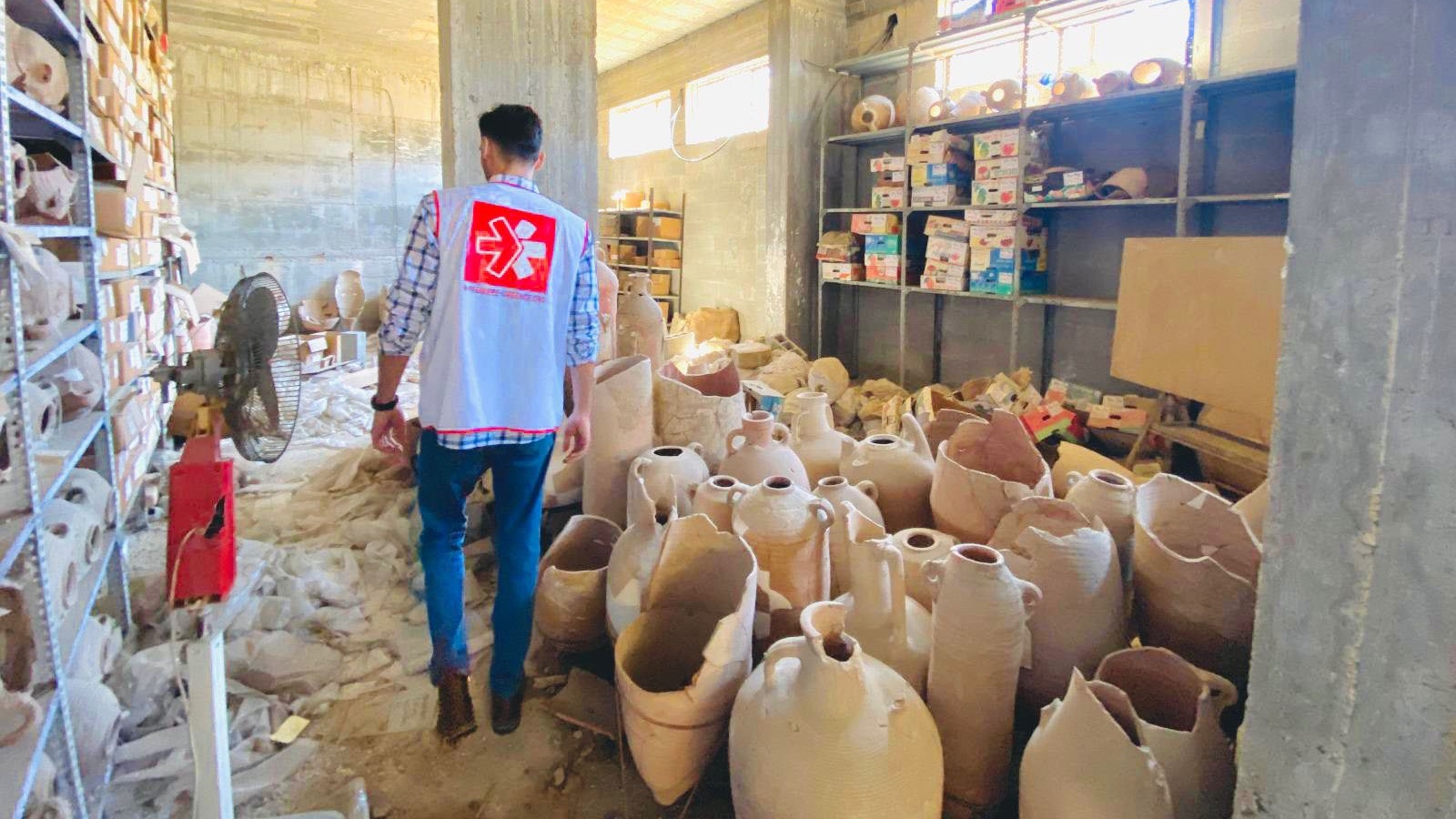 Experts, in coordination with the IDF, prepare to move Christian artifacts to protect them from the ongoing war on Hamas in Gaza. Photo: IDF Spokesman