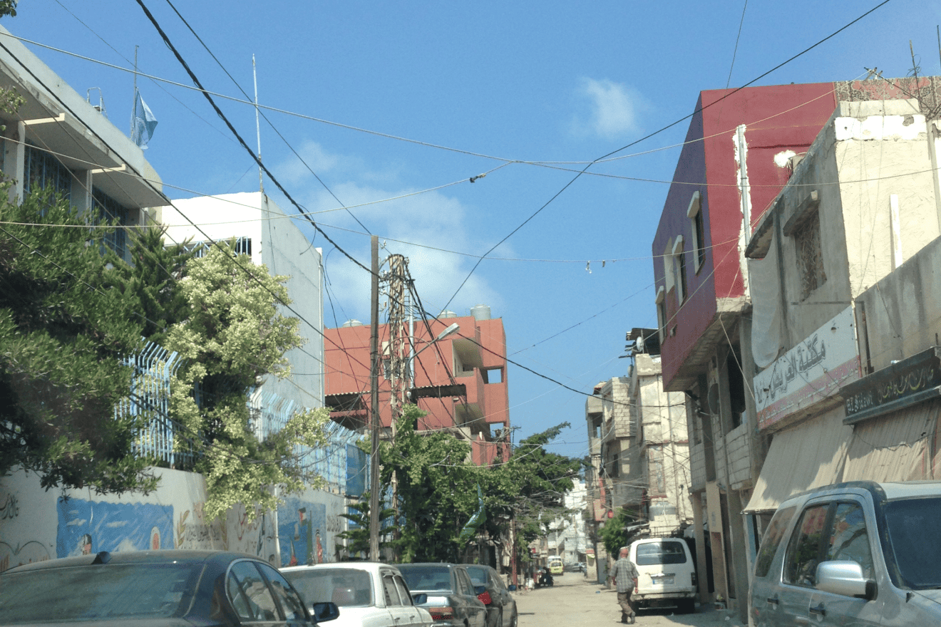 A street in the Ain al-Hilweh camp in Lebanon. Photo by Nadine Kheshen via Wikimedia Commons.