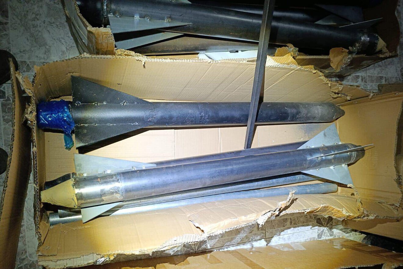 Rockets recovered in an IDF raid near Ramallah on Sept. 19, 2025. Photo credit: IDF Spokesperson's Unit.