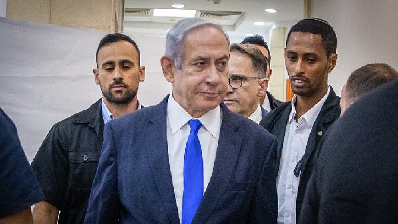 Israeli Prime Minister Benjamin Netanyahu arrives at the District Court in Jerusalem on June 25, 2023. Photo by Oren Ben Hakoon/POOL.