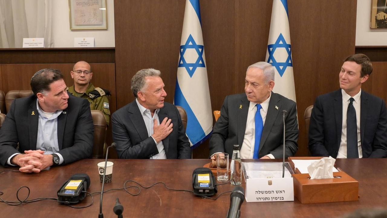 US envoys Steve Witkoff and Jared Kushner attend the crucial Israeli cabinet meeting on Trump's Gaza peace plan. Photo: Ma'ayan Toaf / GPO