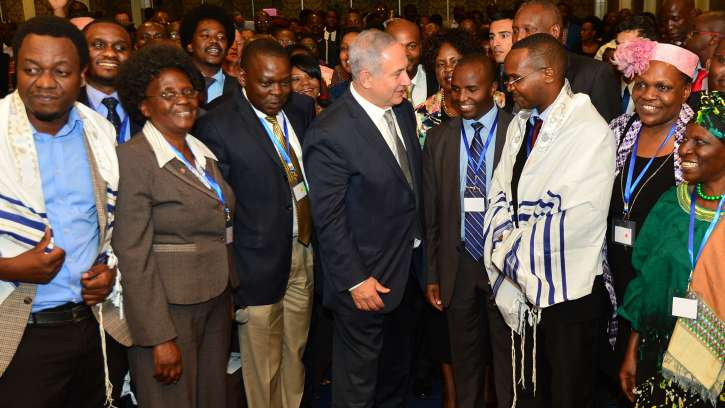 Prime Minister Benjamin Netanyahu wooing Evangelical Christians in Africa in 2016. Photo: Kobi Gideon/GPO