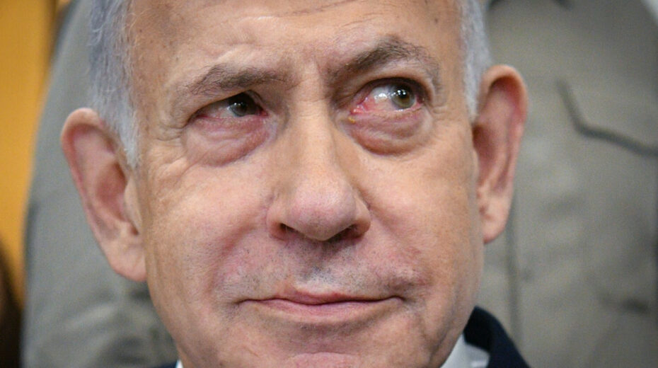 Israeli Prime Minister Benjamin Netanyahu in the courtroom of the Tel Aviv District Court during his trial on October 15, 2025. Photo: Reuven Kastro/POOL