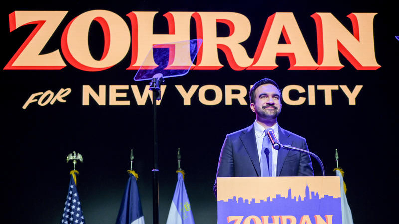 Zohran Mamdani thanks supporters after his victory in New York's mayoral election. Photo by Liri Agami/Flash90