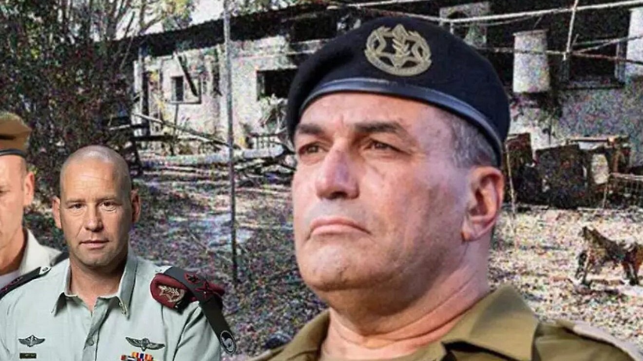 IDF Chief of Staff Lt. Gen. Eyal Zamir (right), Military Intelligence Directorate head Maj. Gen. Shlomi Binder (left) and former Southern Command chief Maj. Gen. (res.) Yaron Finkelman. Credit: IDF Spokesperson's Unit.