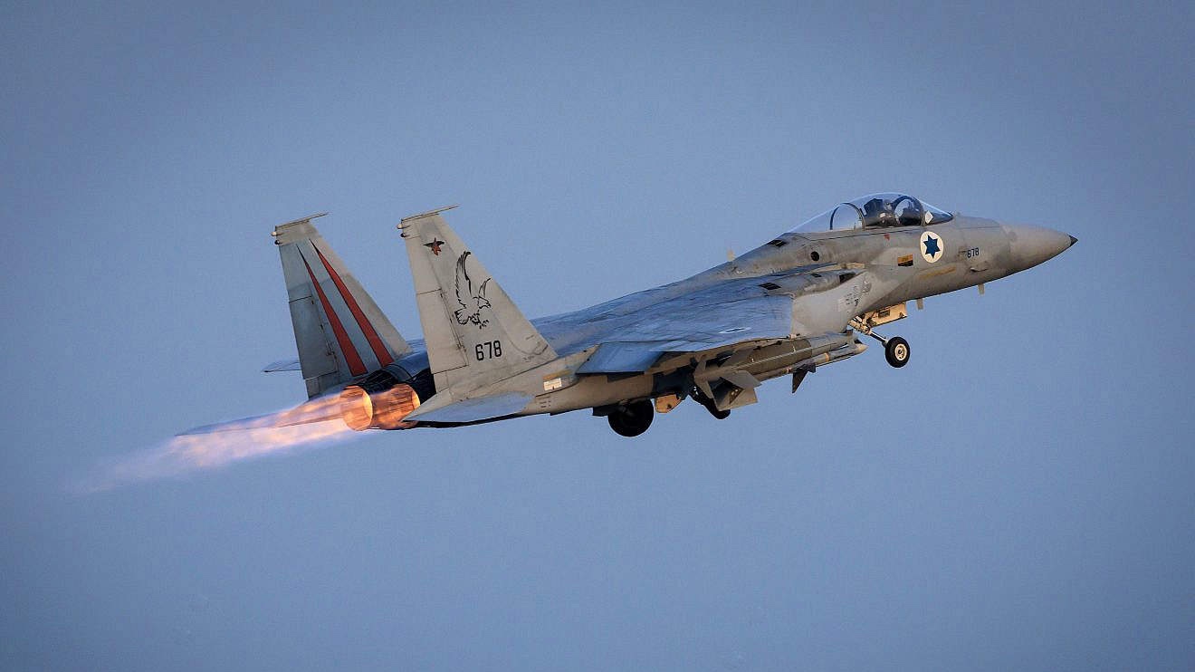 Israel Air Force fighter jet F-15, at the Tel Nor airforce base on Jan. 1, 2024. Photo by Moshe Shai/Flash90.