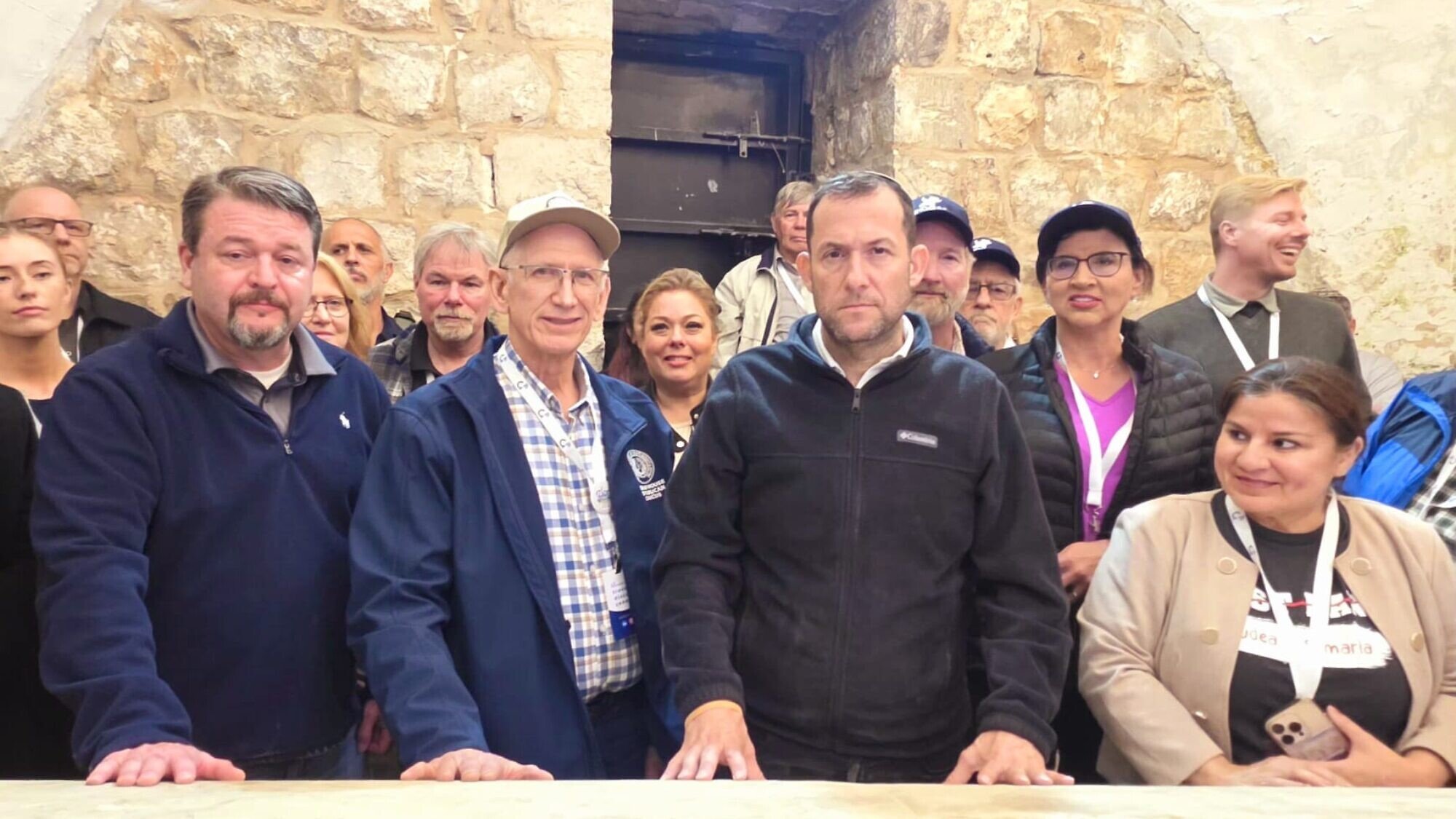 Twenty US lawmakers from the National Association of Christian Lawmakers accompany Yossi Dagan, the head of the Samaria Regional Council, visit Joseph's Tomb, Nov. 24, 2025. Photo by Roee Hadi.