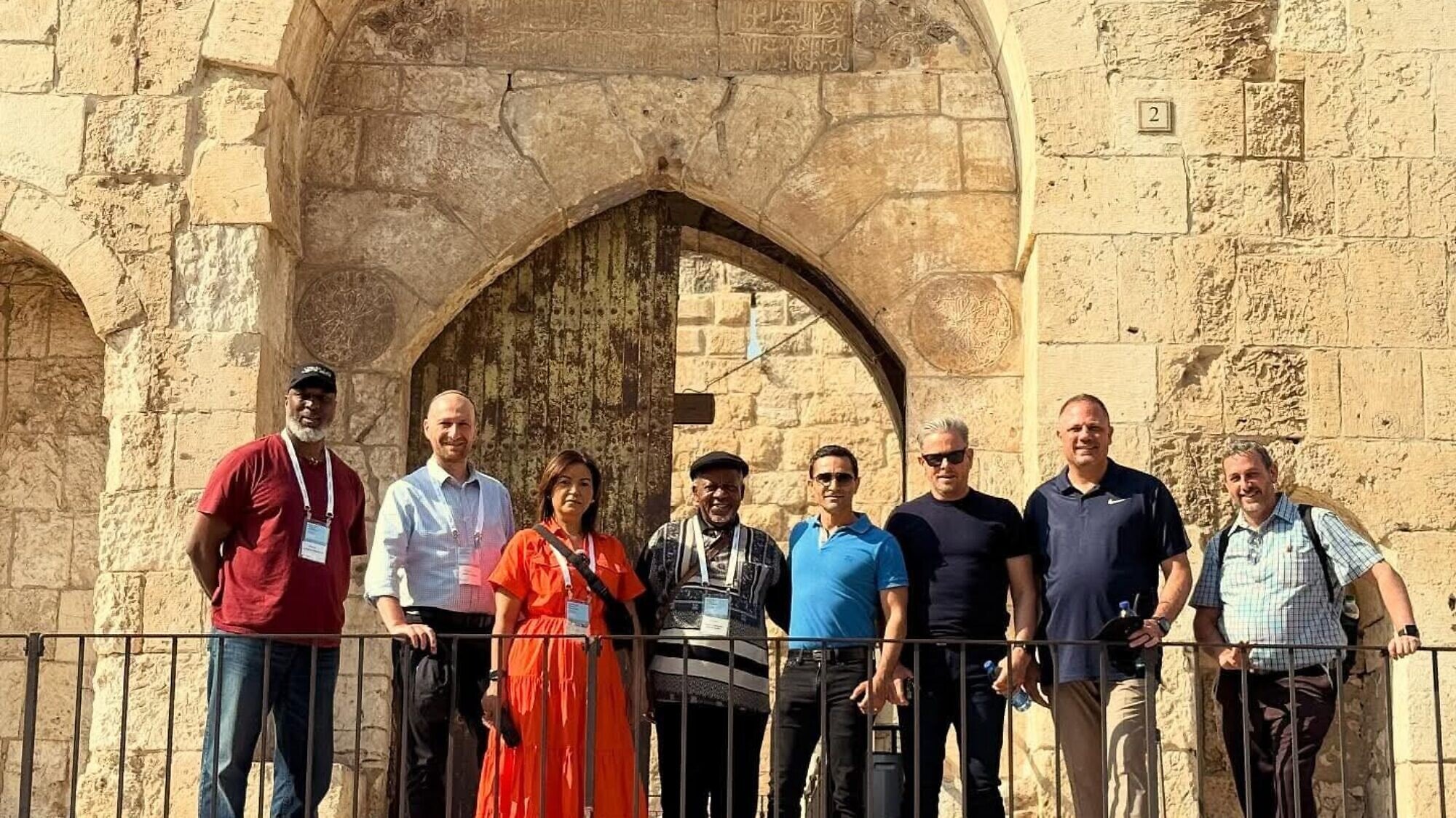 Members of a South African Christian delegation pose for a photograph at the Tower of David Jerusalem on Nov. 11, 2025. Credit: SAFI.