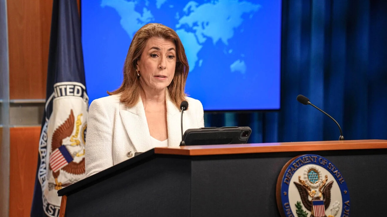Tammy Bruce, the US State Department spokeswoman, holds a press briefing at the department in Washington, DC, Aug. 12, 2025. Credit: Freddie Everett/US State Department.