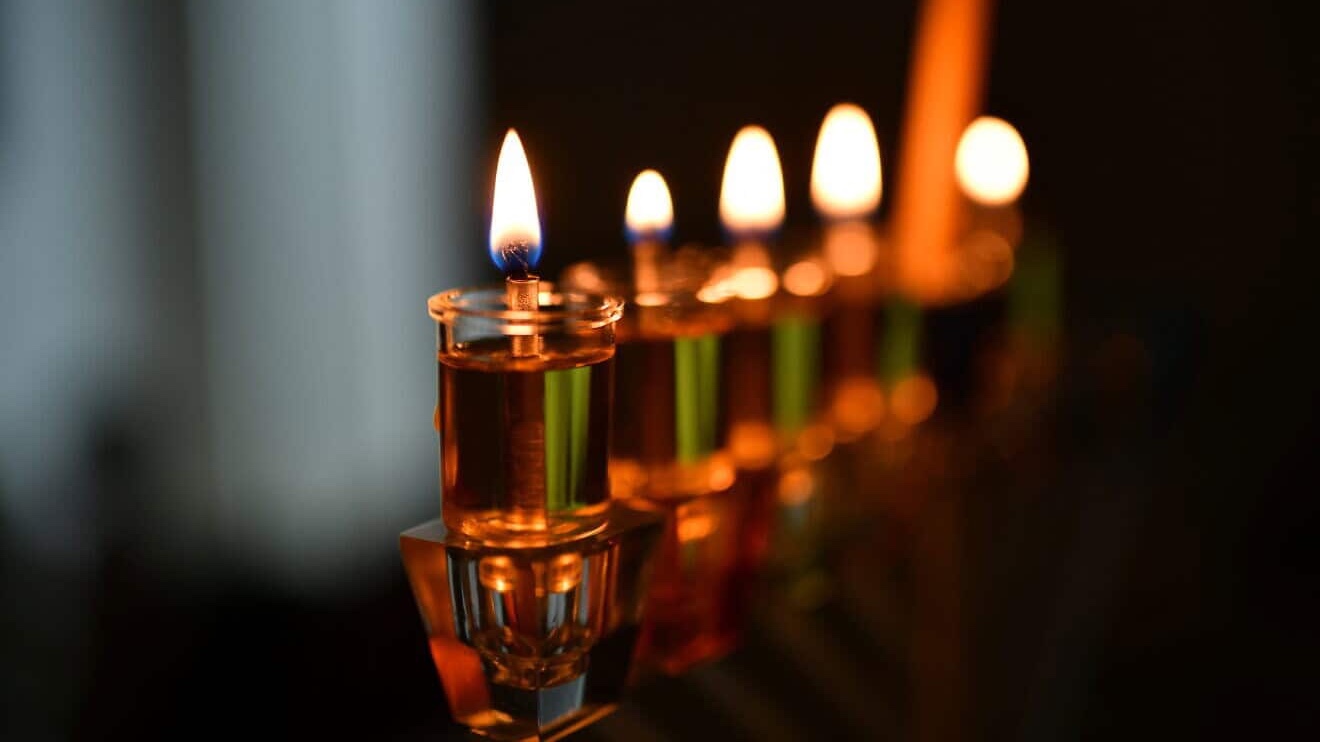 A Hanukkah menorah in Jerusalem, Dec. 14, 2020. Photo by Mendy Hechtman/Flash90.