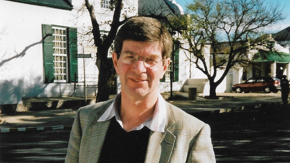 Charles Gardner outside the Murray parsonage where his orphaned great-grandfather, also Charles, was brought up.