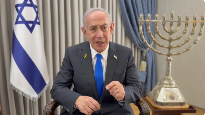 Israeli Prime Minister Benjamin Netanyahu addressed Western governments in a video speech from Jerusalem, urging them to strengthen the security of Jewish communities. Source: @netanyahu/X.