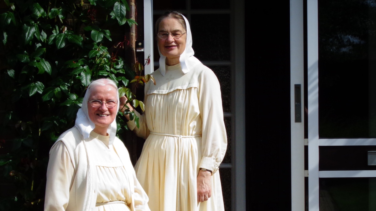 Sister Thekla (left) and Sister Glory pictured at their UK home base, known as Jesus’ Return.