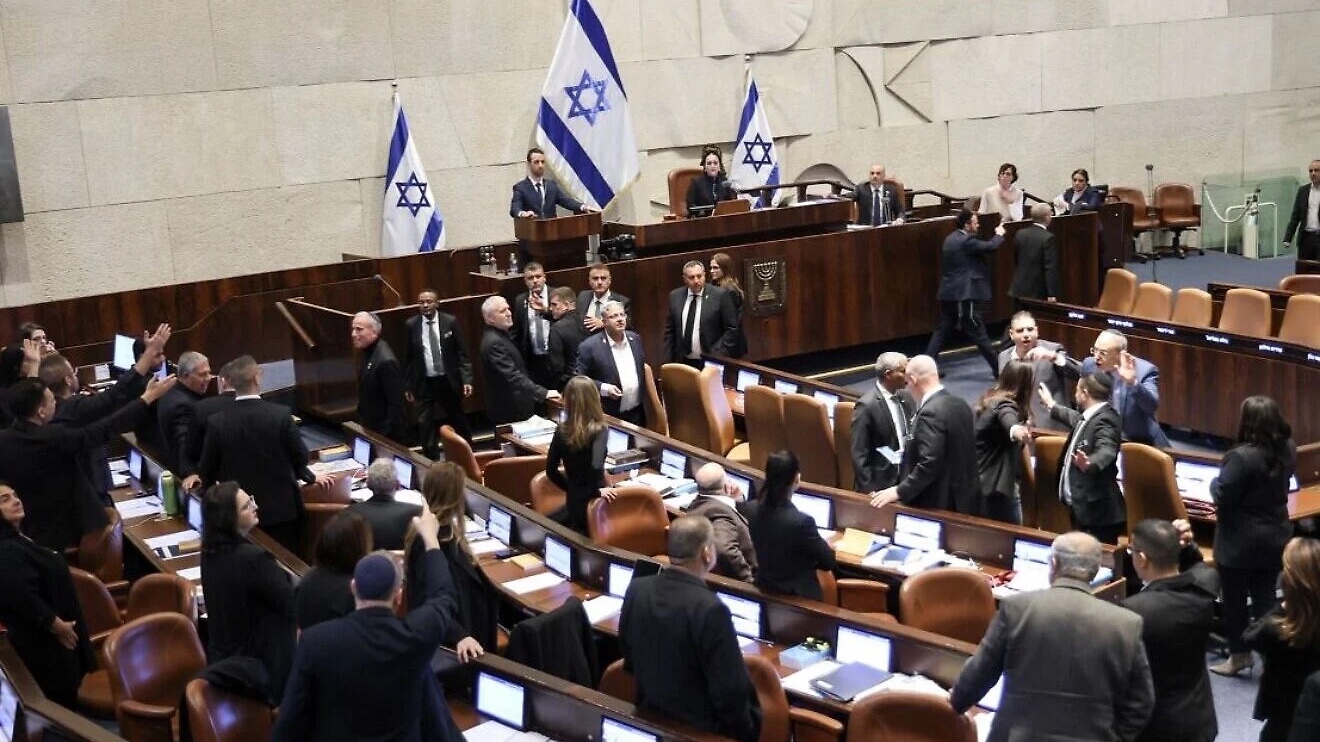 The Knesset debate during the first reading of a bill to establish a “special state commission of inquiry” into the events of Oct. 7, 2023, Dec. 24, 2025. Credit: Knesset website.