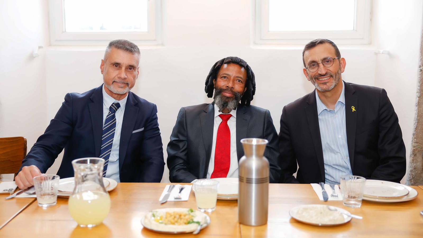 King Buyelekhaya Dalindyebo meeting with Rabbi Doron Peretz in Israel. Photo by Eran Zeno