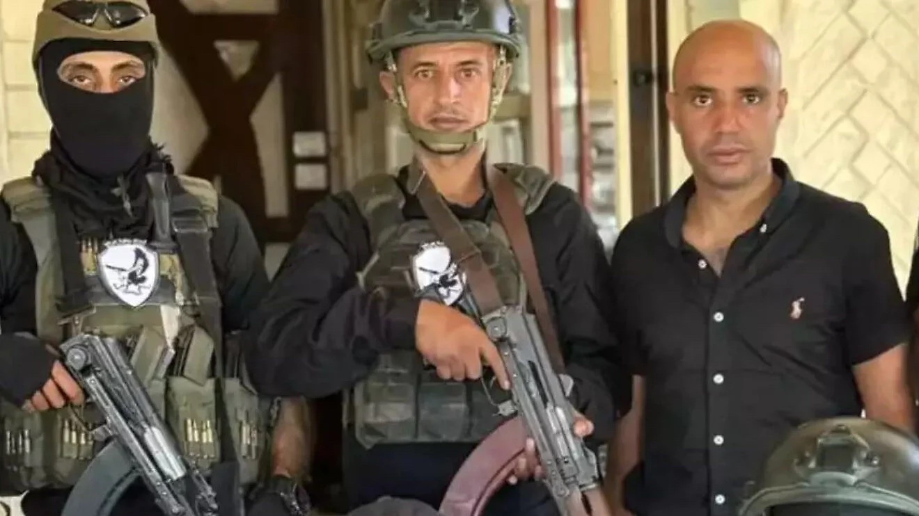 Yasser Abu Shabab and some of his militiamen in Rafah, the southern Gaza Strip. Source: Arab social media.