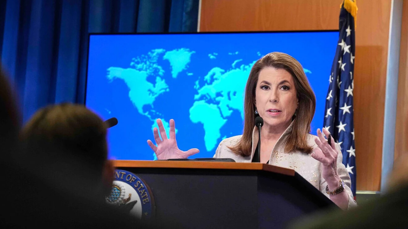 Tammy Bruce, the US State Department spokeswoman, holds a daily press briefing on March 6, 2025. Credit: Freddie Everett/US State Department.