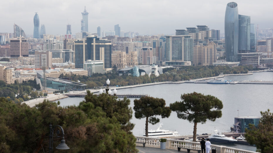 View of Baku, the capital of Azerbaijan, on the Caspian Sea. Photo: Nati Shohat/Flash90