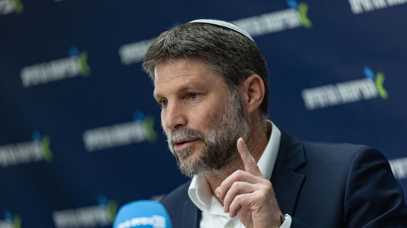 Minister of Finance and Head of the Religious Zionist Party Bezalel Smotrich leads a faction meeting at the Knesset, the Israeli parliament in Jerusalem, January 5, 2026. Photo by Yonatan Sindel/Flash90