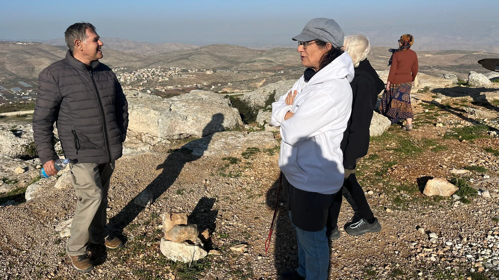 Sovereignty Movement co-chair Nadia Matar visiting the Shir LeDavid Farm in western Samaria, Jan. 5, 2026. Photo by Josh Hasten.