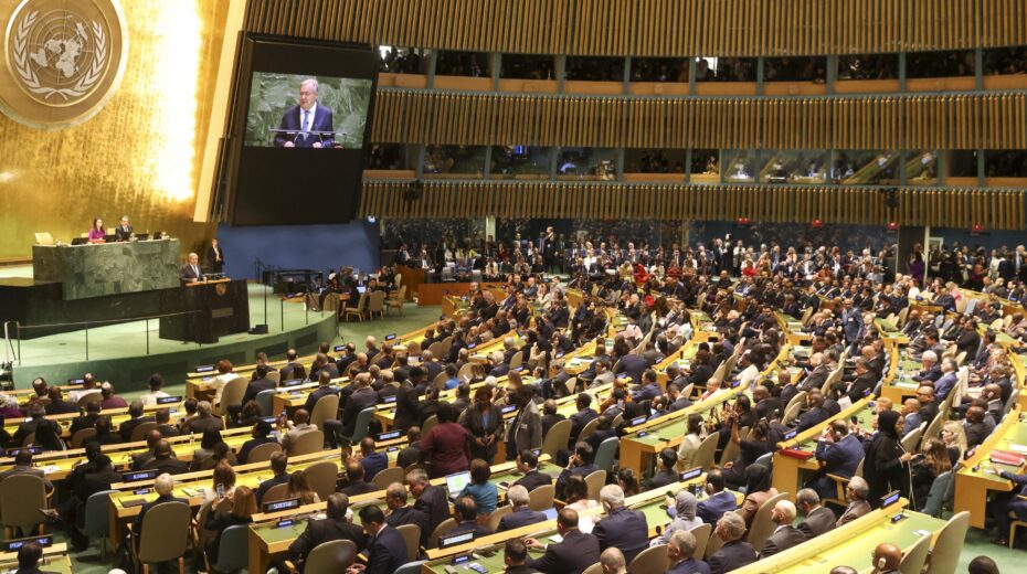 UN Secretary-General António Guterres during the general debate of the UN General Assembly in New York. Israel is condemned more frequently in the world organization than many authoritarian regimes combined. Photo: EPA/SARAH YENESEL