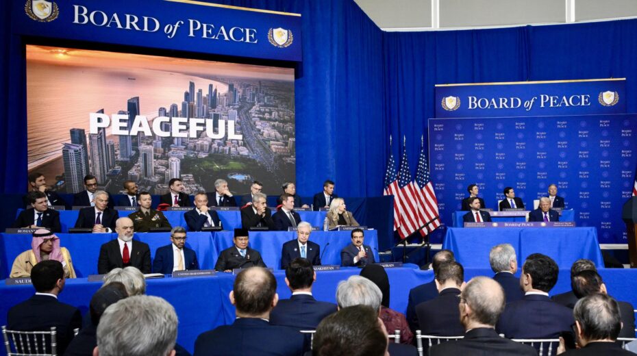 The reconstruction plan for Gaza is presented during a meeting of the Board of Peace at the Donald J. Trump Institute of Peace in Washington. The body, initiated by US President Donald Trump, is intended to oversee the implementation of the Gaza plan. Photo: EPA/ALESSANDRO DI MEO