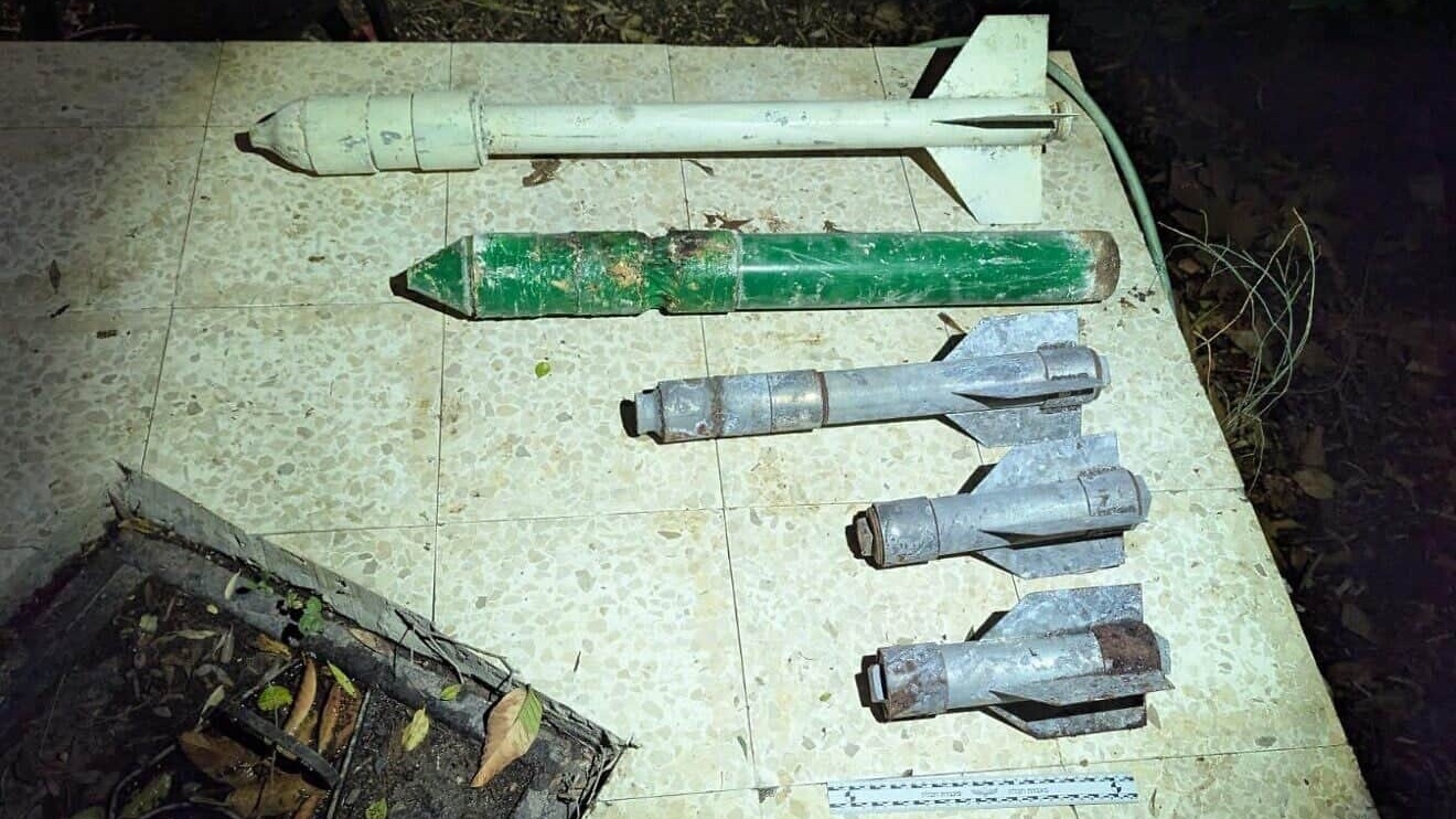 Palestinian terrorist rockets found during an Israel Defense Forces raid in the western Samaria city of Tulkarem, Dec. 9, 2025. Credit: IDF.