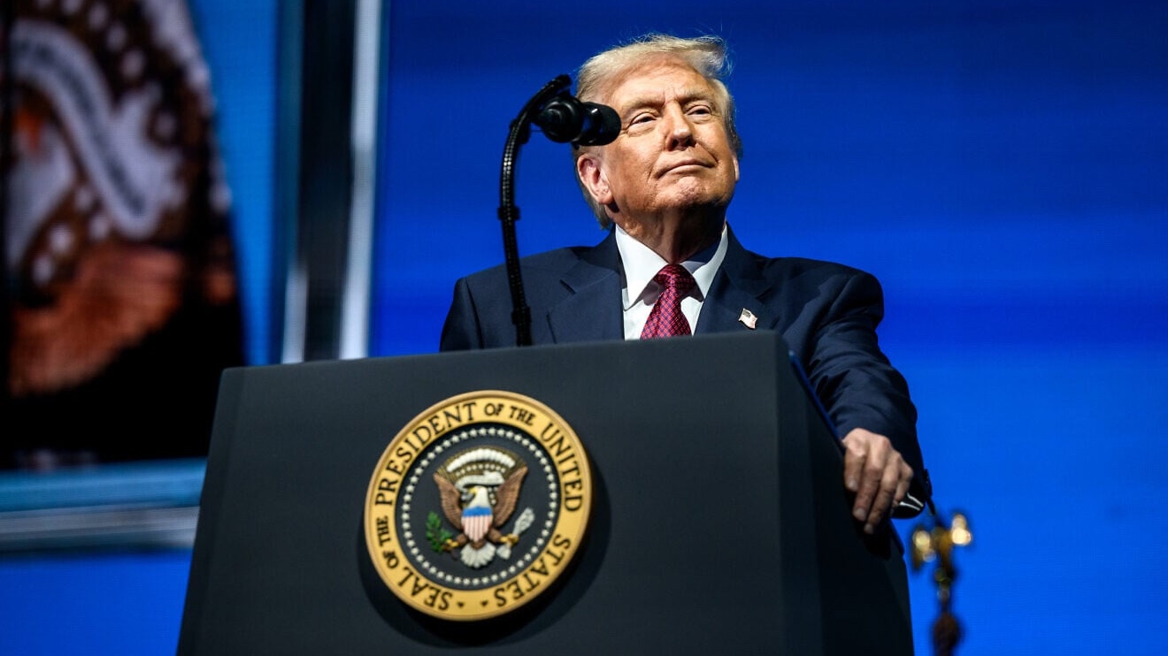 U.S. President Donald Trump delivers remarks at the America Business Forum Miami at the Kaseya Center in Miami, Fla., Nov. 5, 2025. Credit: Molly Riley/White House.